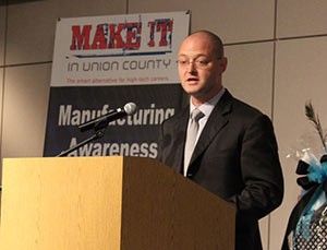 Barnaby Keller at the Make It in Union County Manufacturing Awareness Week’s 2015 celebration breakfast