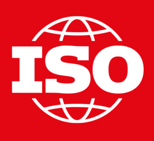 Red and White ISO Logo