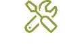 Green wrench and screwdriver icon