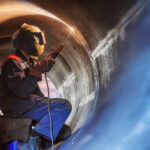 Welder welding inside a tube