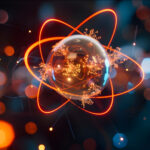 Atomic structure illustration symbolizing isotope enrichment and nuclear science