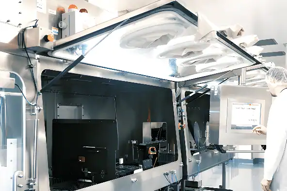 Technician working on a Robot-Assisted Dip Coating System